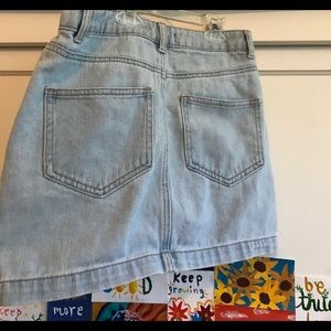 fun blue faded jean skirt